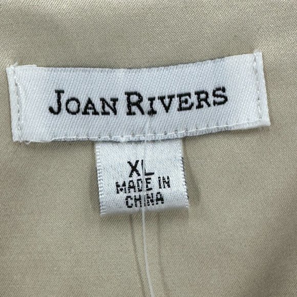 Joan Rivers Jacket Coat Womes Buttons Down Lined Pleated Back Pockets Beige XL - Picture 9 of 14